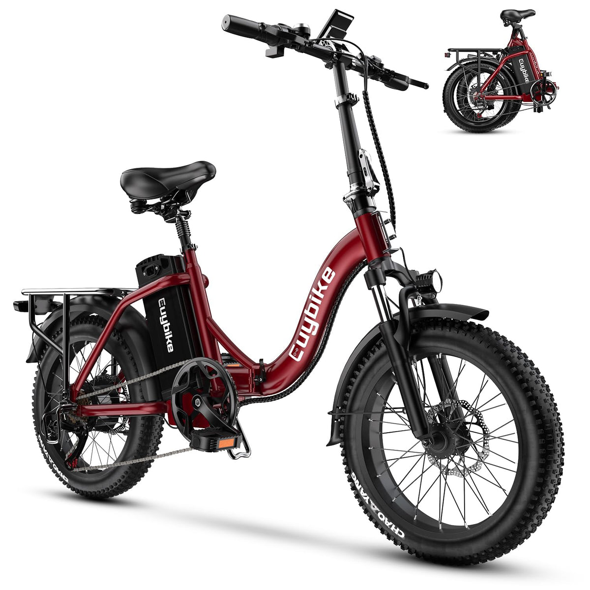 Folding Electric Bike for Adults with Peak 1000W Motor, 48V 20AH Battery up to 80 Miles, 20
