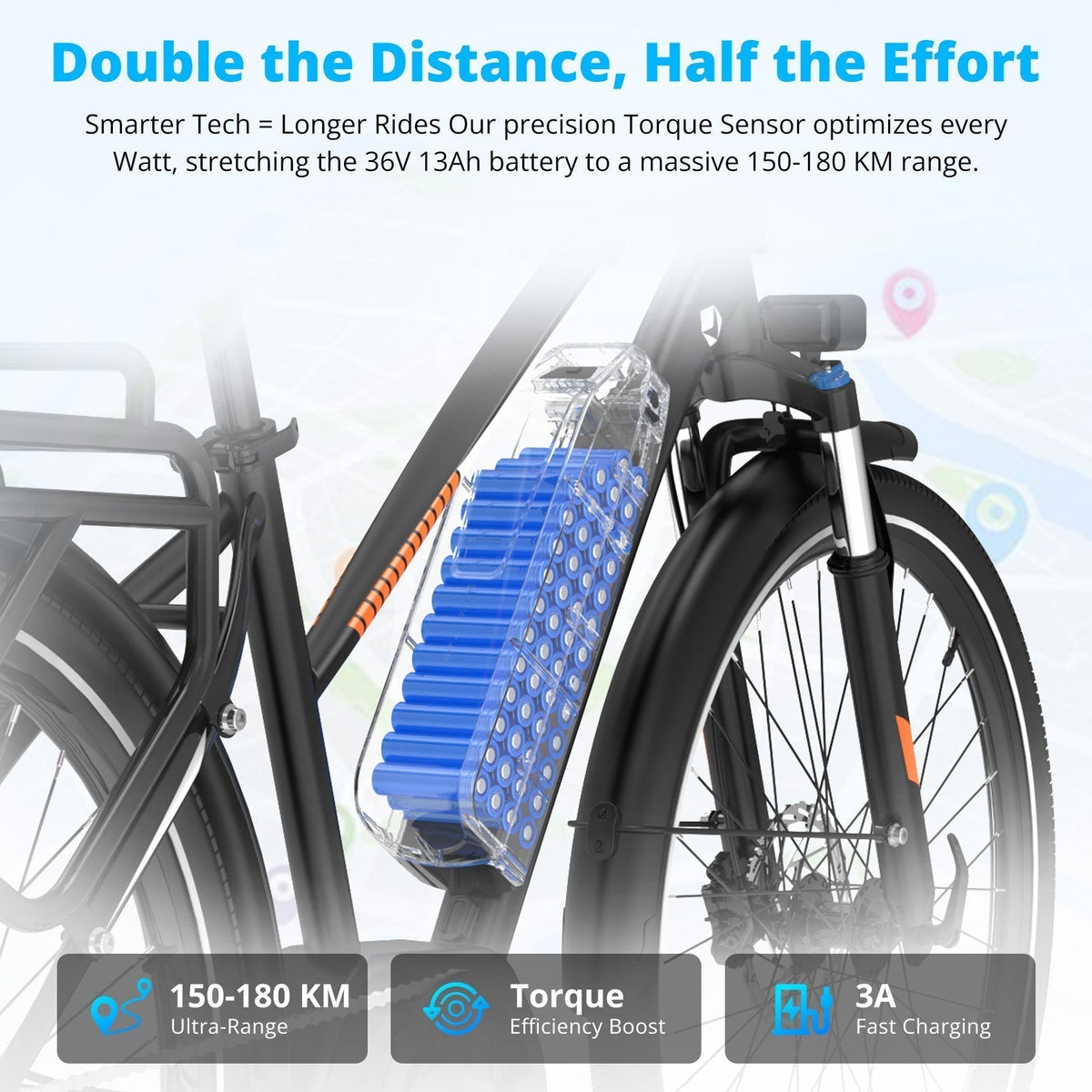 BK-U1 Mid-Drive Electric Bike up to 110 miles
