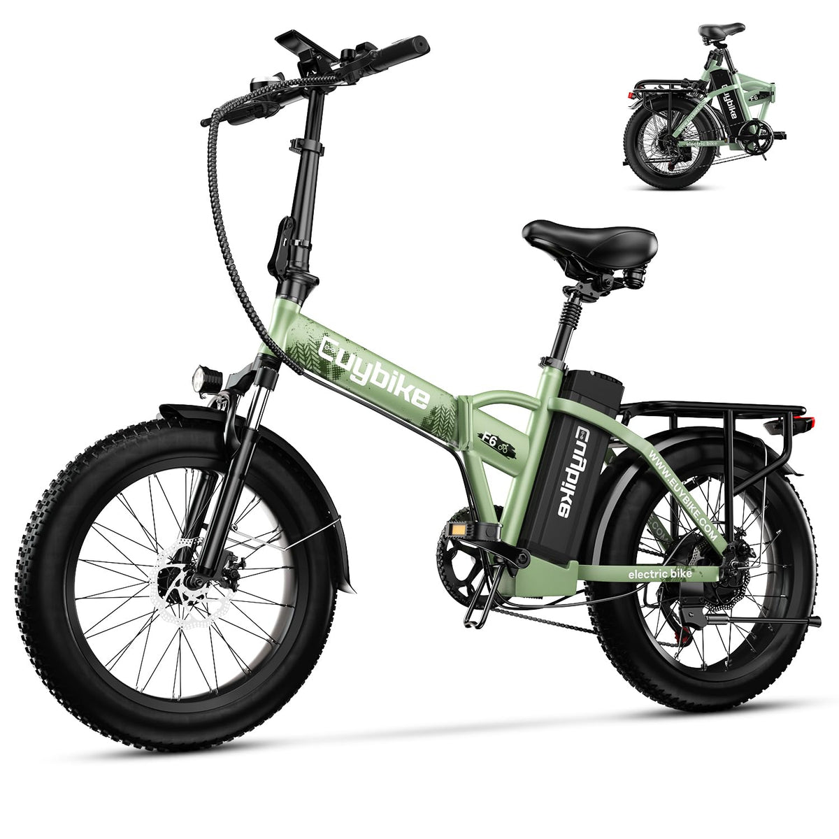 EUYBIKE Foldable Electric Bike for Adults, 48V 20Ah Removable Battery up to 80Miles, 20