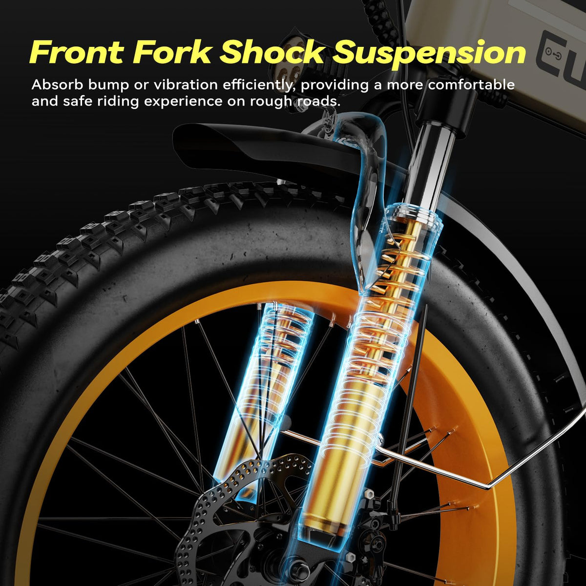 EUYBIKE Foldable Electric Bike for Adults, 48V 20Ah Removable Lithium Battery up to 80Miles, 20