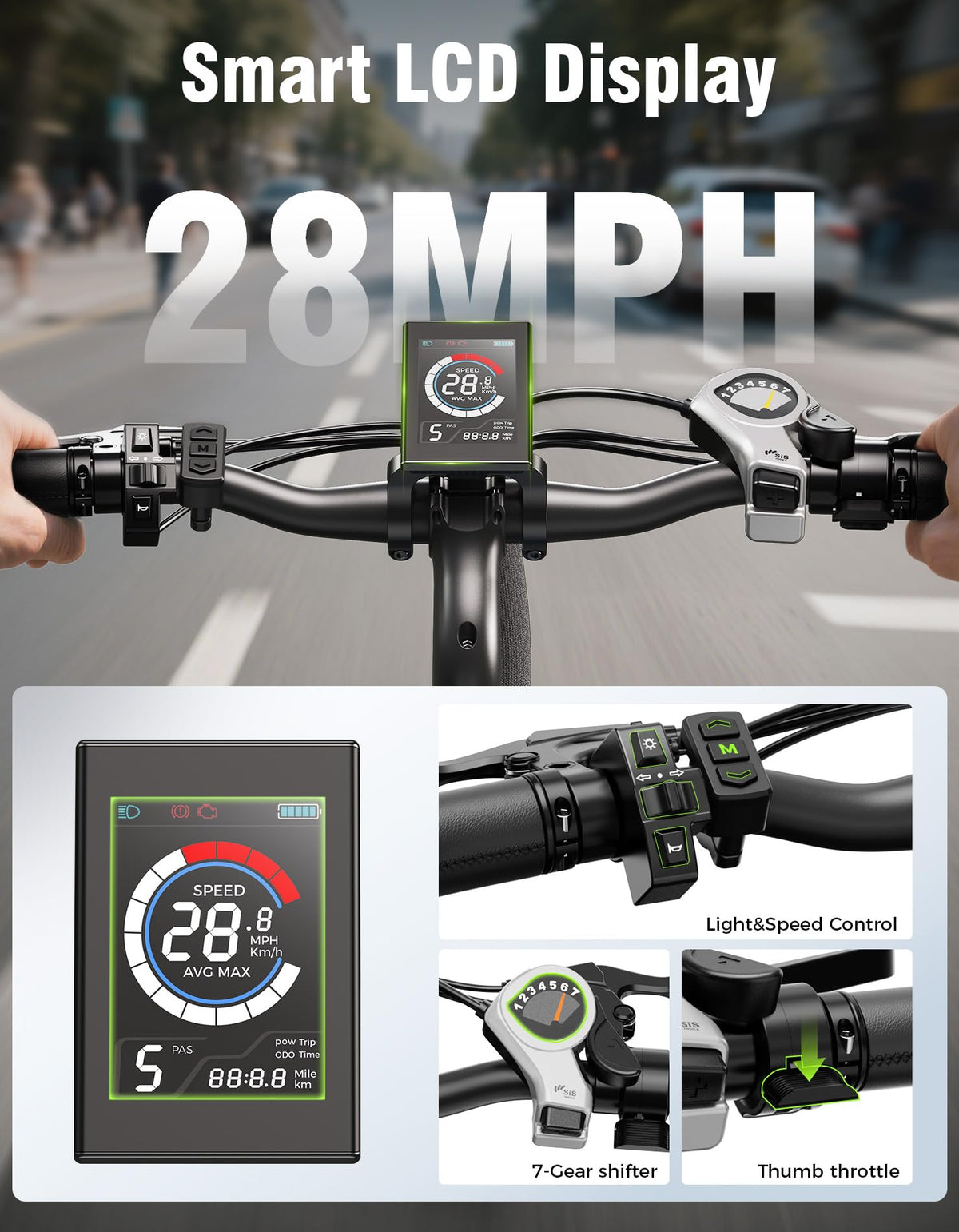 Jasion Roamer Electric Bike for Adults, 26