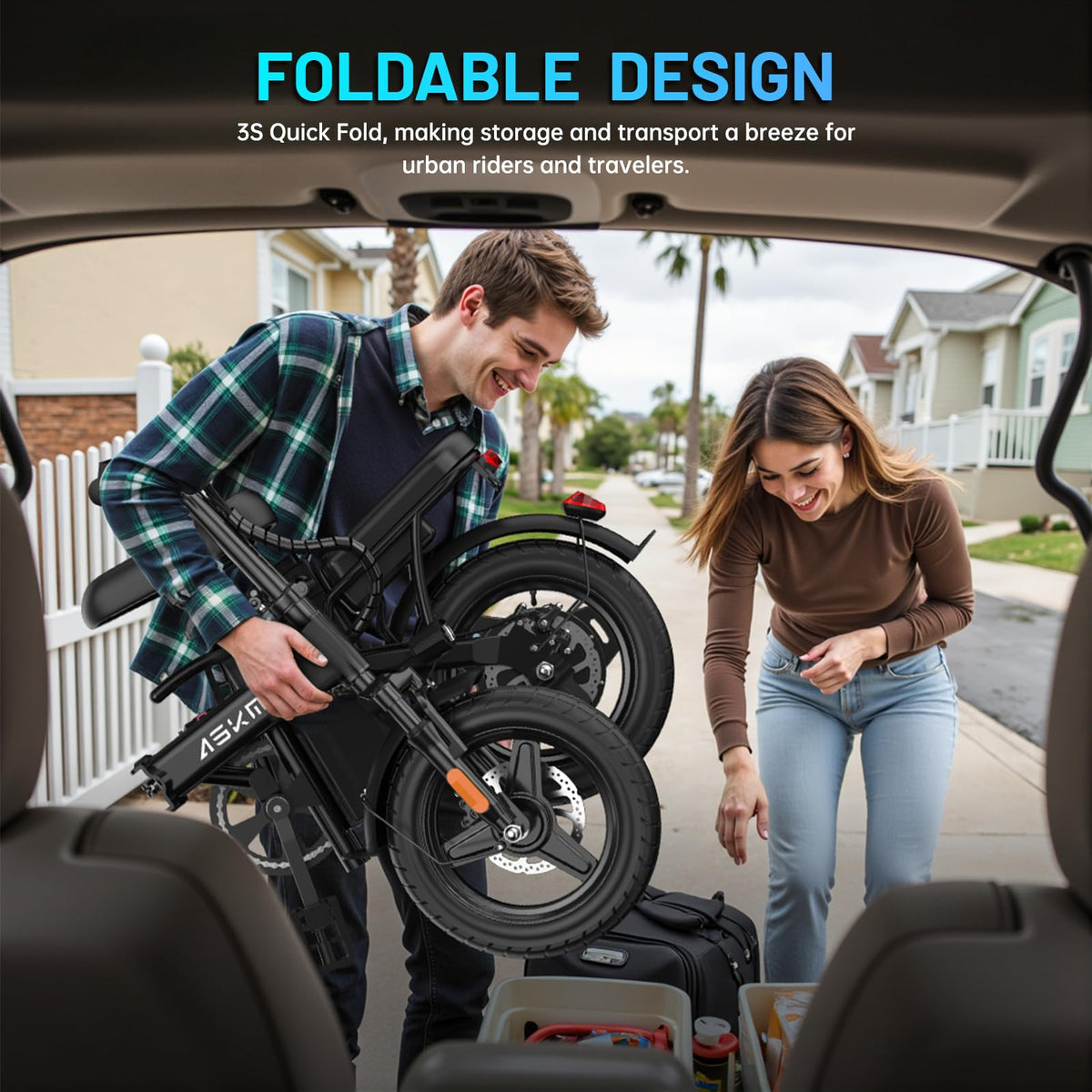 Folding Electric Bike for Adults and Teens, 14