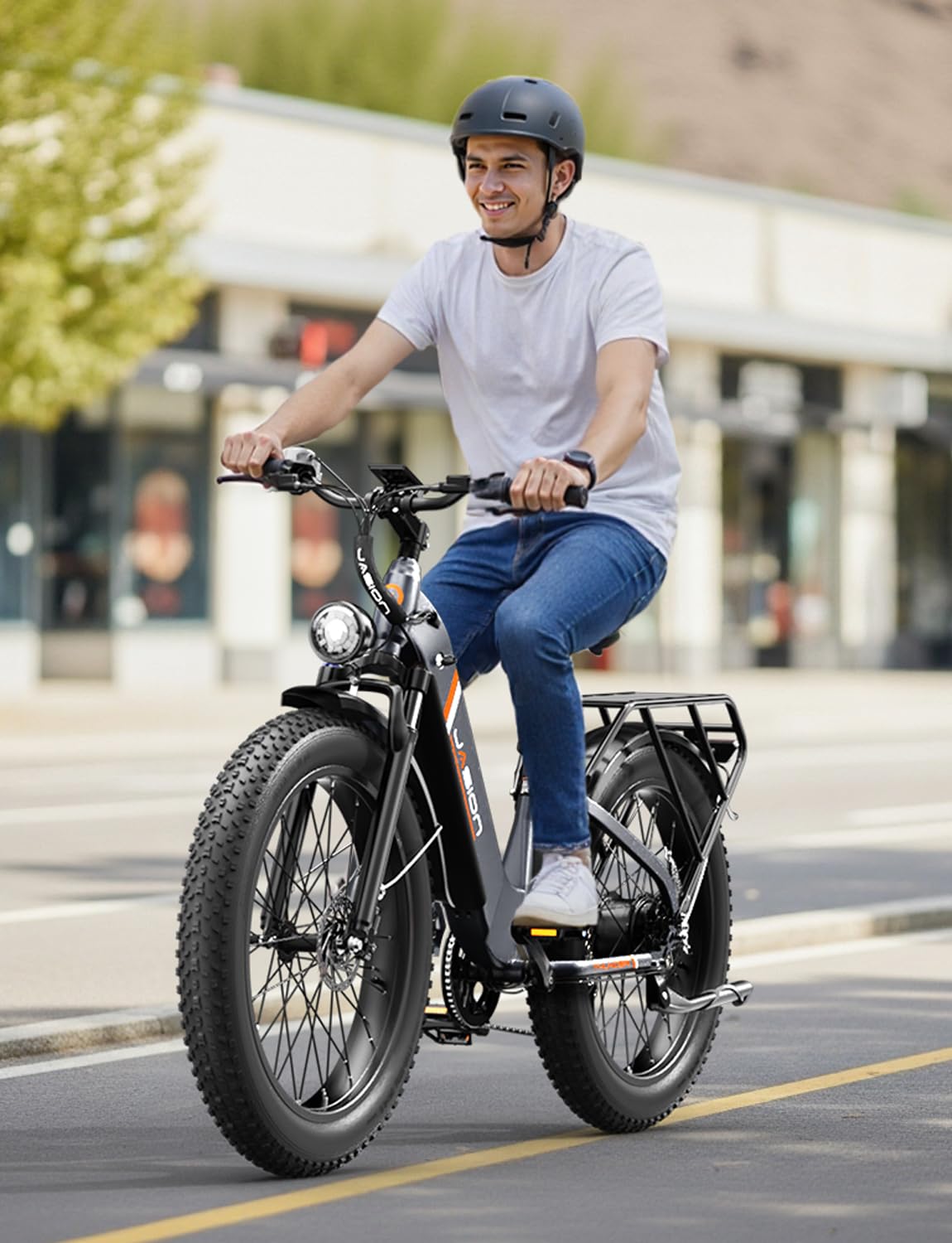 Jasion Thunder Electric Bike for Adults,1800W Peak Fat Tire E Bikes,26''x 4'',80 Miles with 864Wh Removable Battery Ebike
