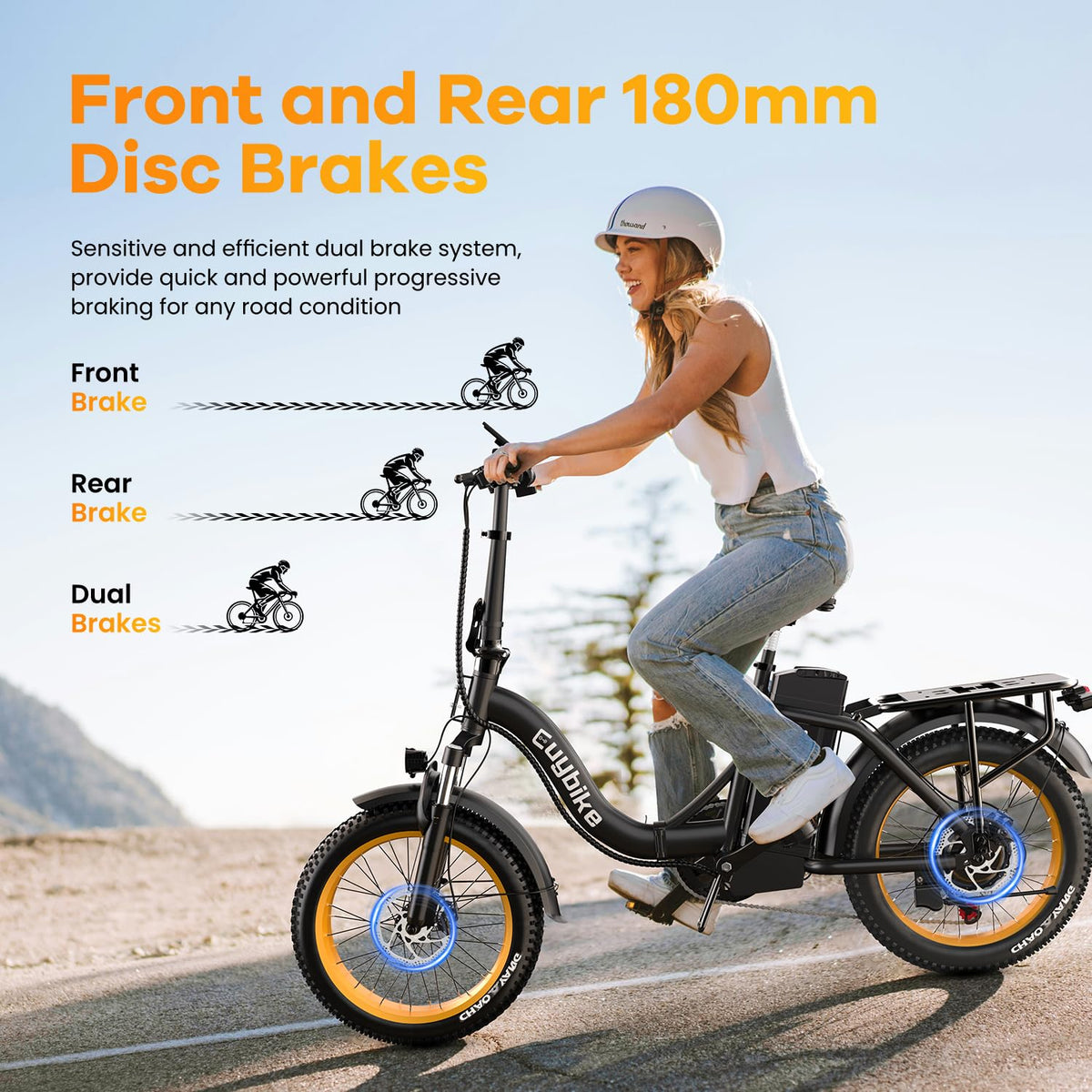 Folding Electric Bike for Adults with Peak 1000W Motor, 48V 20AH Battery up to 80 Miles, 20