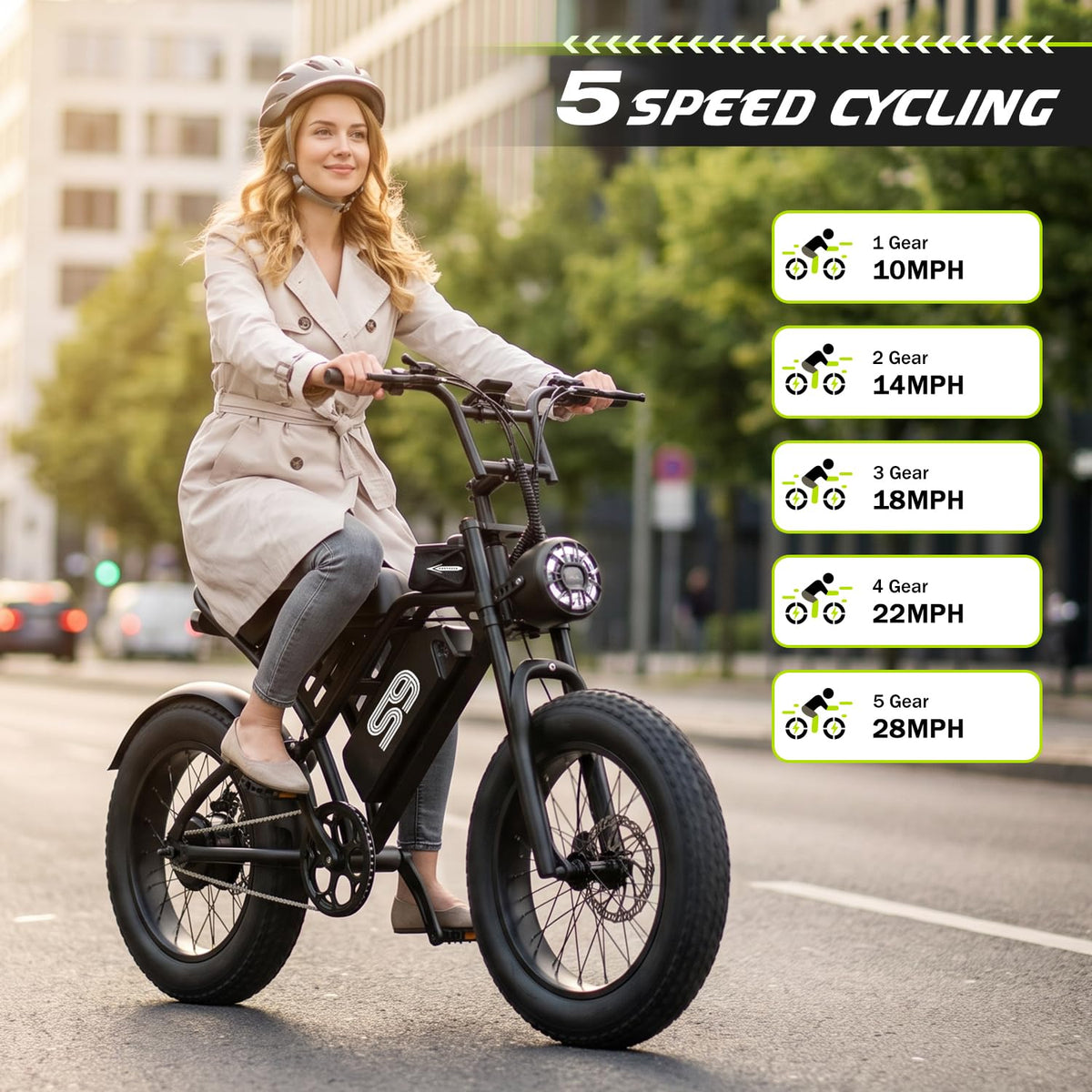 ASKGO Electric Bike for Adults Teens, 2500W Peak, 28/36 Mph & 65 Miles, 16/20