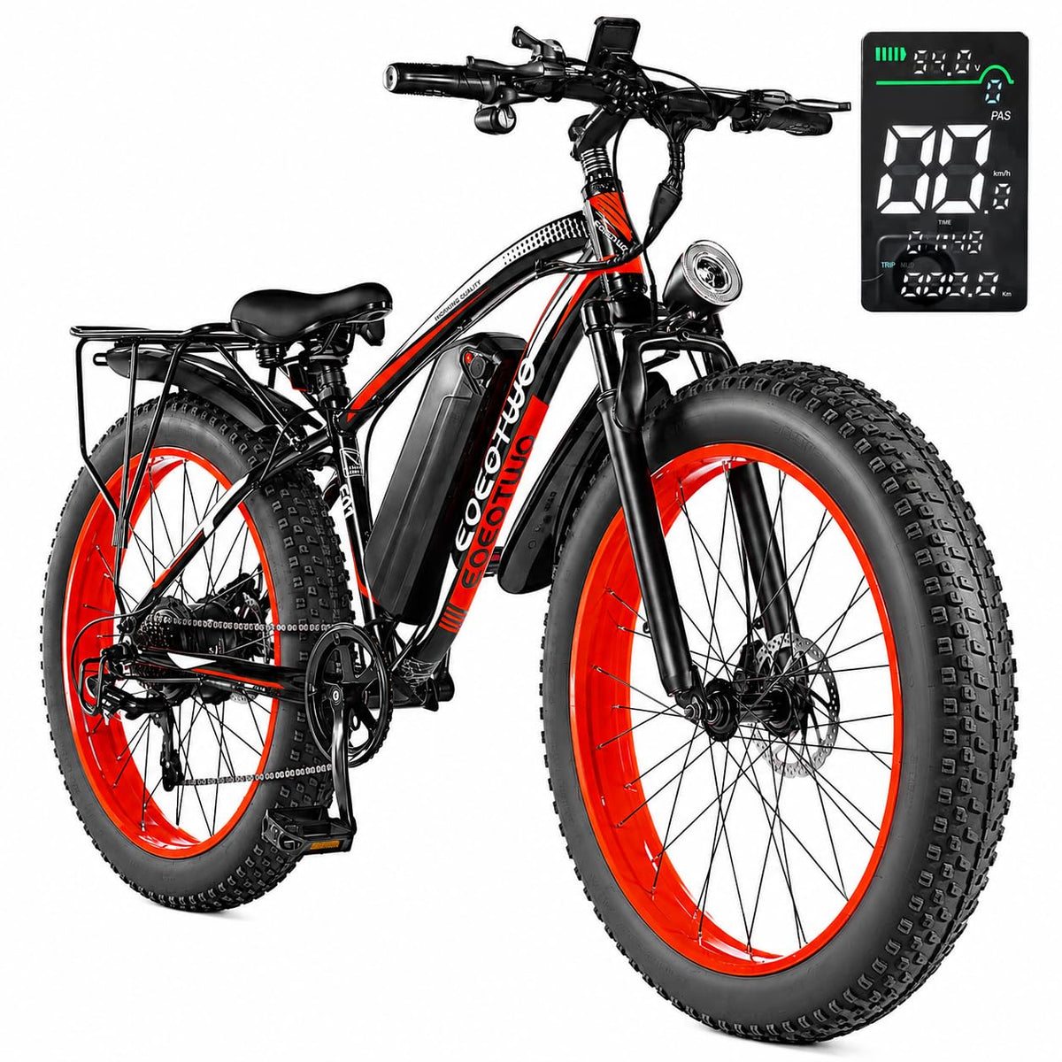 EOEOTWO Electric Bike for Adults, 1500W Peak E-Bikes, 26