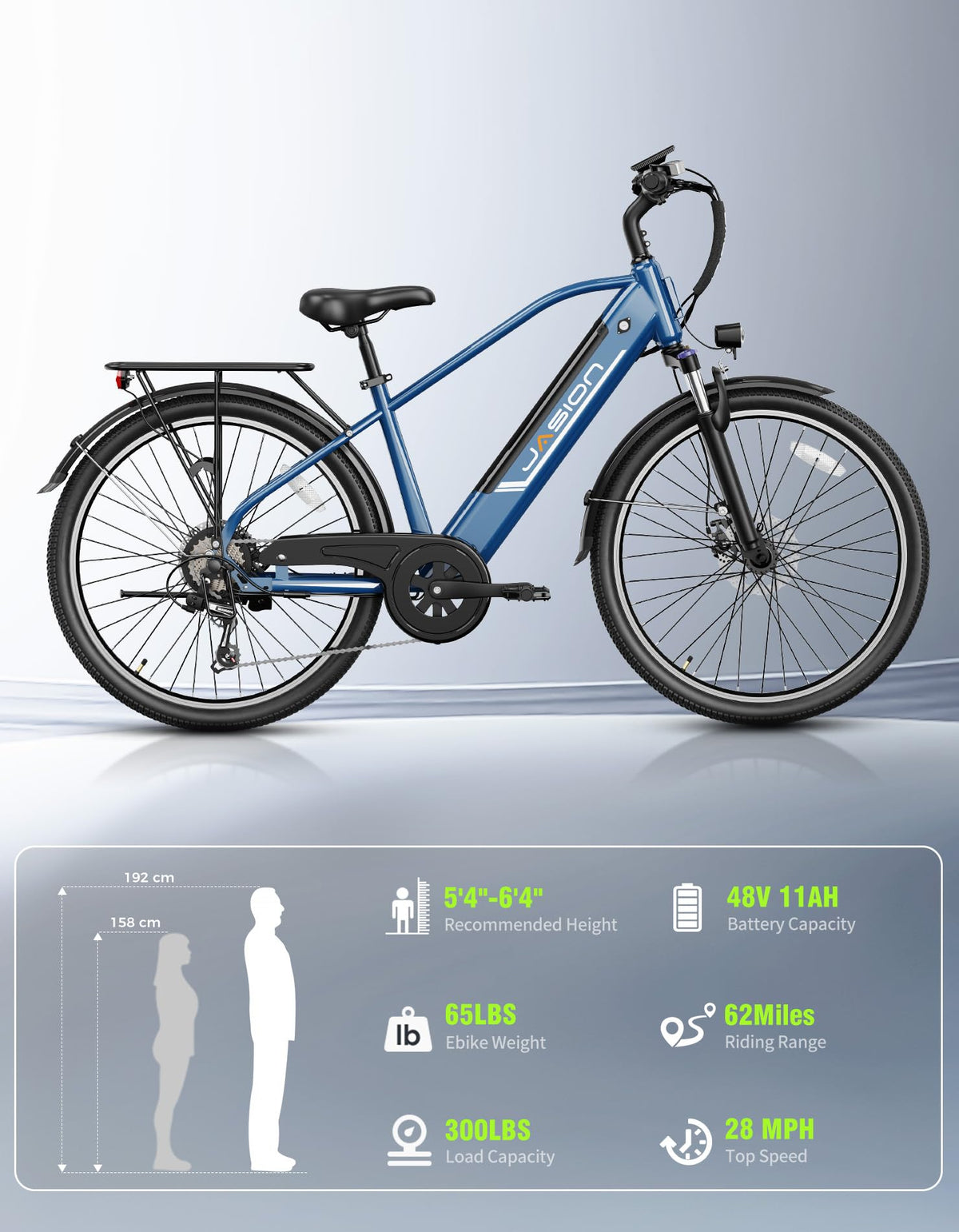 Jasion Roamer Electric Bike for Adults, 26