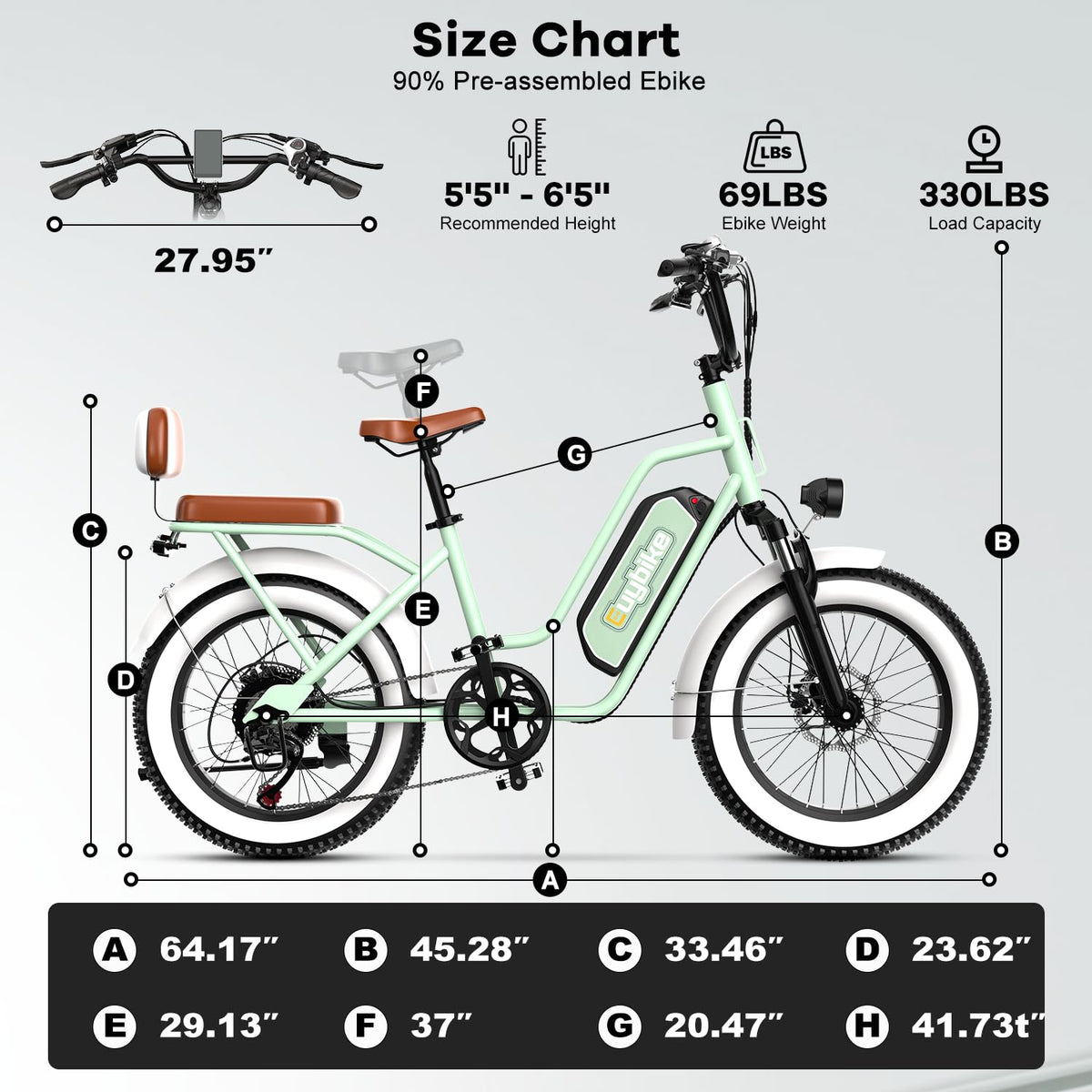 EUYBIKE Electric Bike for Adults, 20