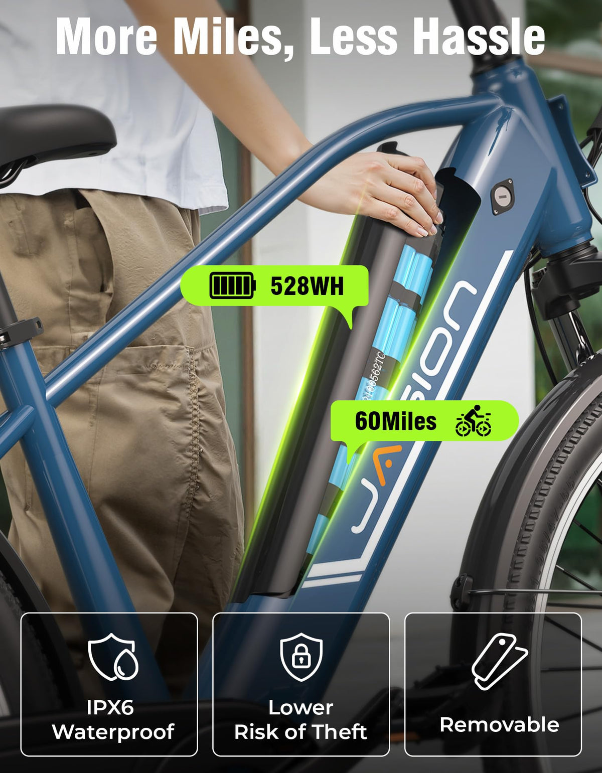 Jasion Roamer Electric Bike for Adults, 26