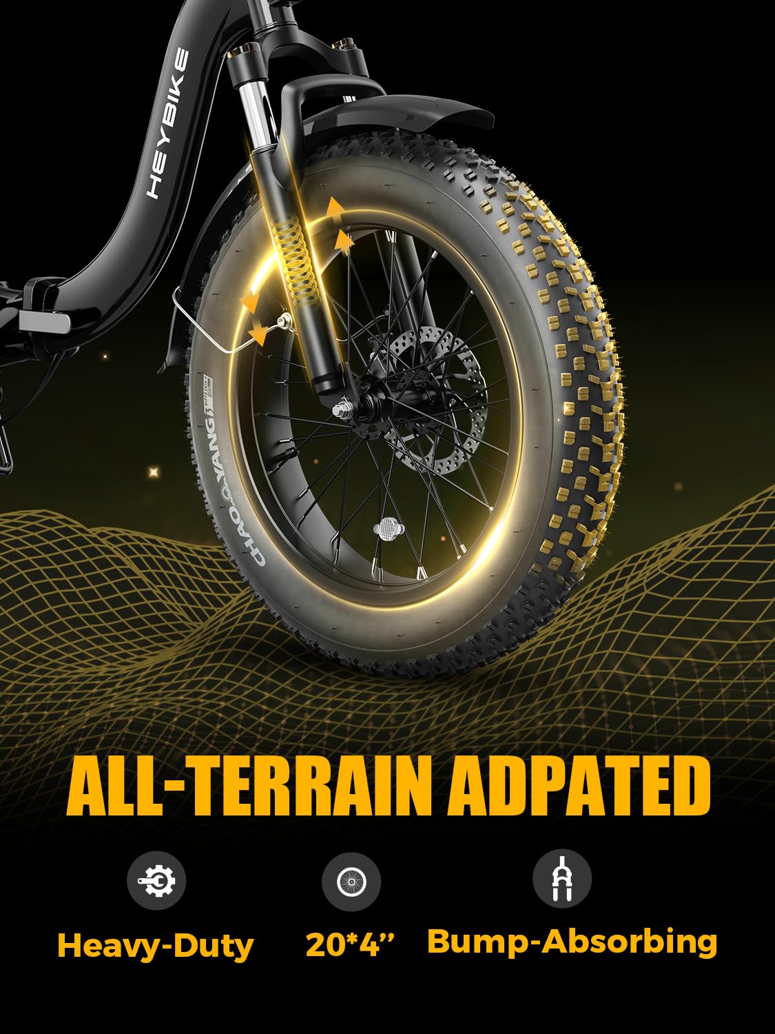 Heybike Ranger 2.0 Folding Electric Bike for Adults, 1400W Peak Motor Ebike