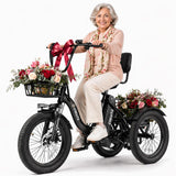 ESKUTE E Trike Electric Bike, Peak 1200W Brushless Motor Folding Trike 18X3.0 Fat Tire Ebike, 624Wh Battery