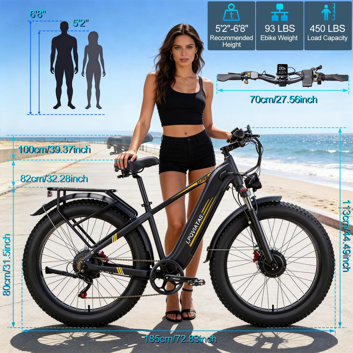 PEAK-8000W Dual Motor Electric Bike for Adults 52V 26AH Max 50MPH 100Miles