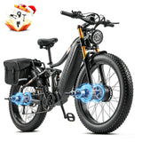 BIGUODIR 3000W Peak AWD Dual Motor Electric Bike for Adults Foldable