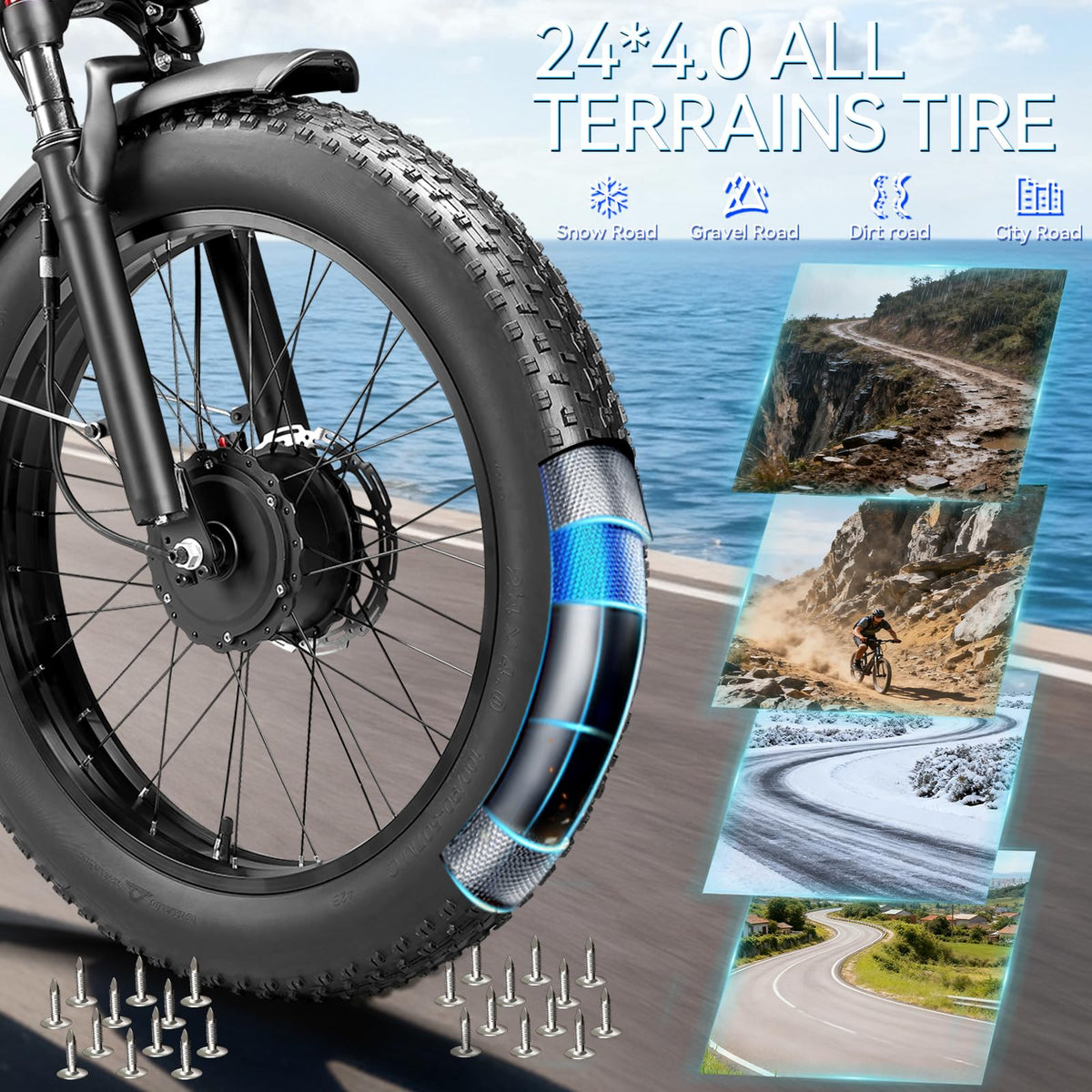 Peak-9000W-Dual-Motor-Electric-Bike for Adults with 58V Peak 34Ah Battery Up to 105 Mile, Max 48MPH Fast-Dual-Motor-Ebike