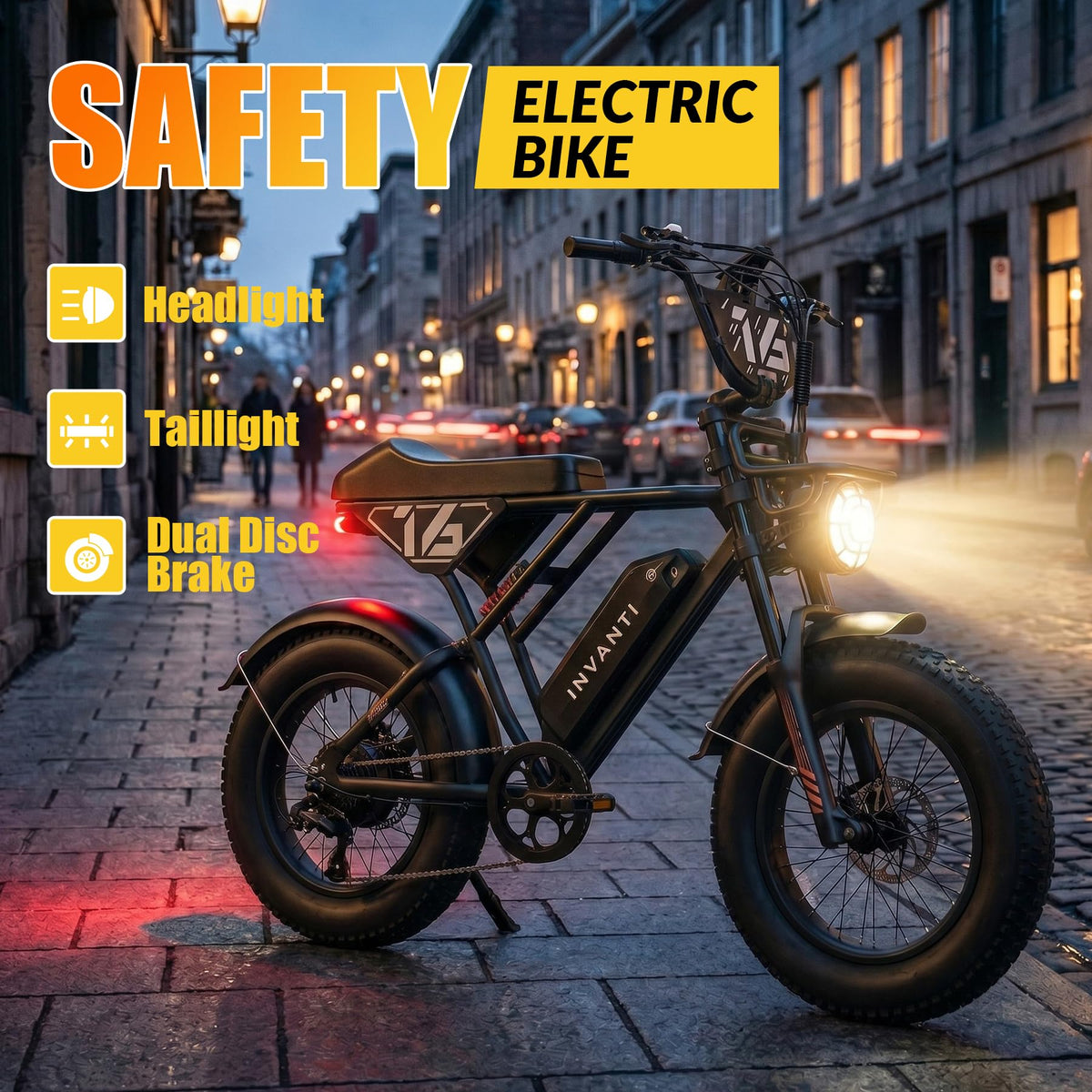 INVANTI Electric Bike for Adults,48V15Ah Removable Battery Ebike,Peak 1500W Motor,20