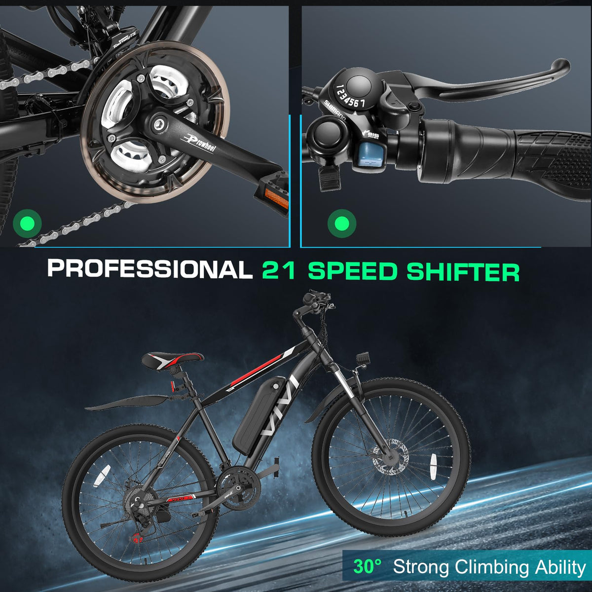 Vivi Electric Bike for Adults, Peak 750W Ebike 26