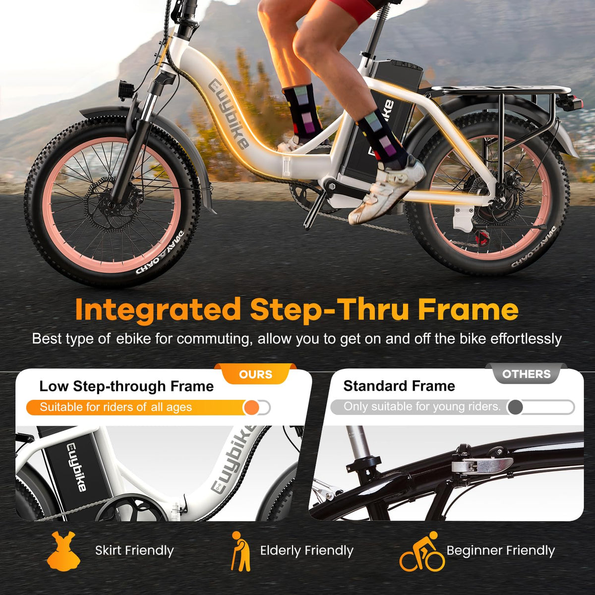 Folding Electric Bike for Adults with 1000W Peak Motor, 48V 20AH Battery up to 80 Miles, 20