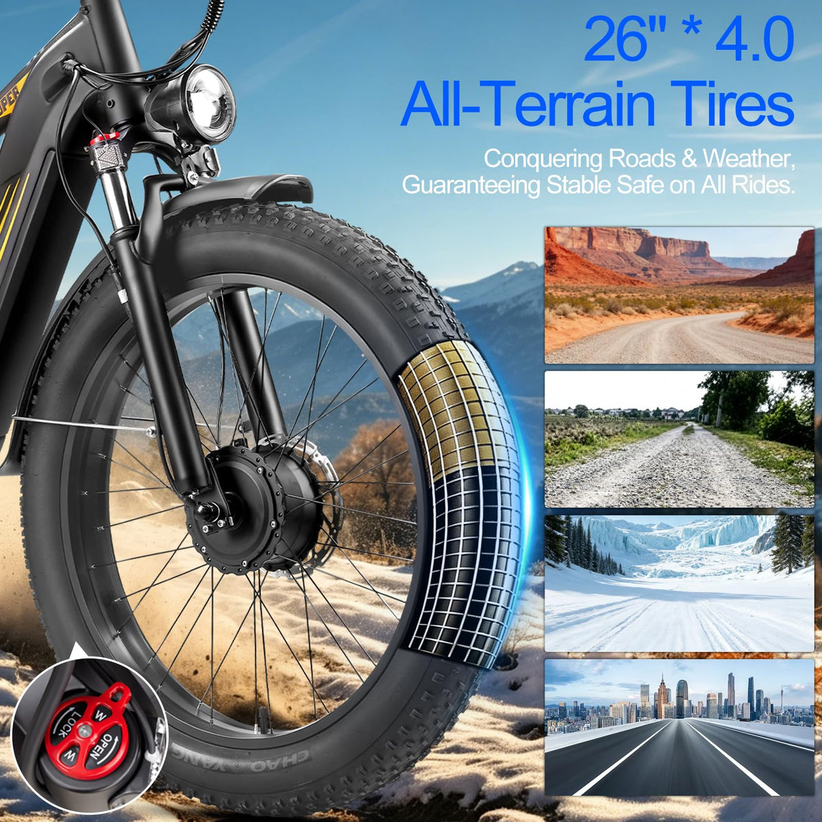8000W-Peak Dual Motor Electric Bike for Adults,52V 26AH Battery Max 50MPH Up To 100 Miles