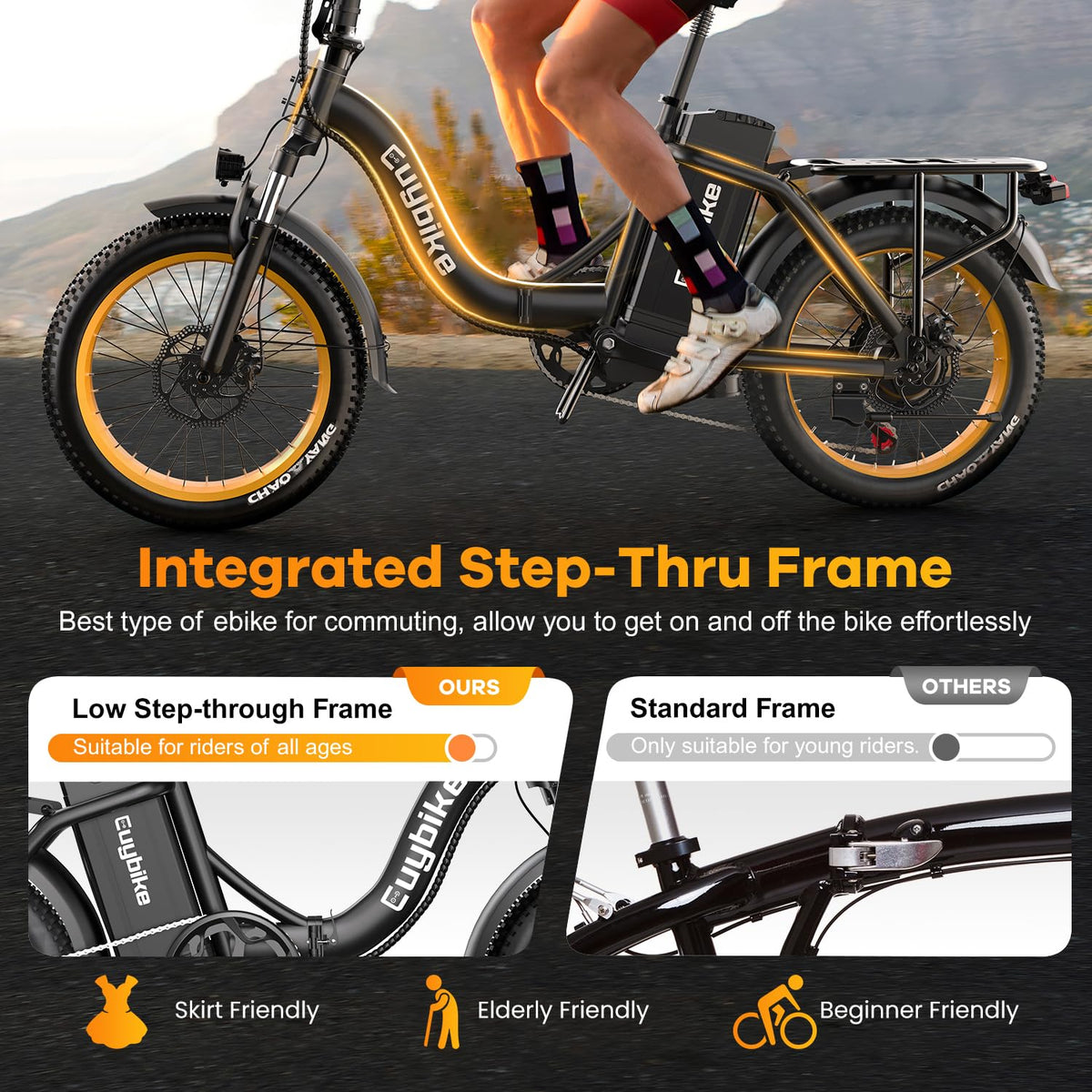 Folding Electric Bike for Adults with Peak 1000W Motor, 48V 20AH Battery up to 80 Miles, 20