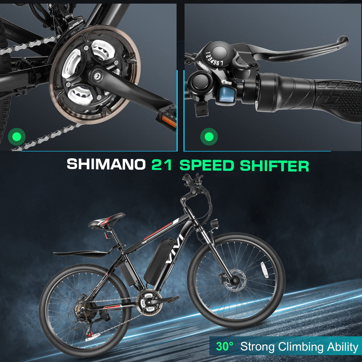 Vivi Electric Bike for Adults, Peak 750W Ebike 26