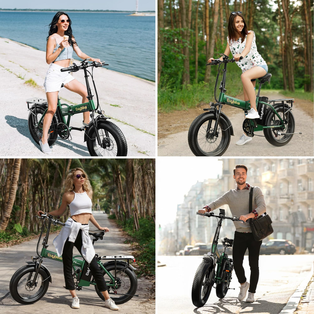 EUYBIKE Foldable Electric Bike for Adults, 48V 20Ah Removable Lithium Battery up to 80Miles, 20