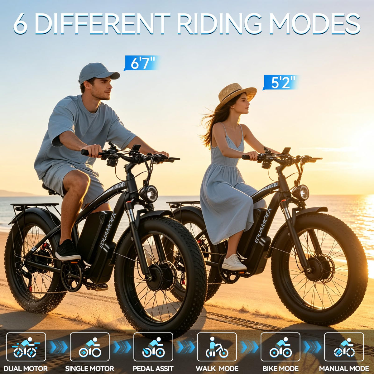 Peak-9000W-Dual-Motor-Electric-Bike for Adults with 58V Peak 34Ah Battery Up to 105 Mile, Max 48MPH Fast-Dual-Motor-Ebike