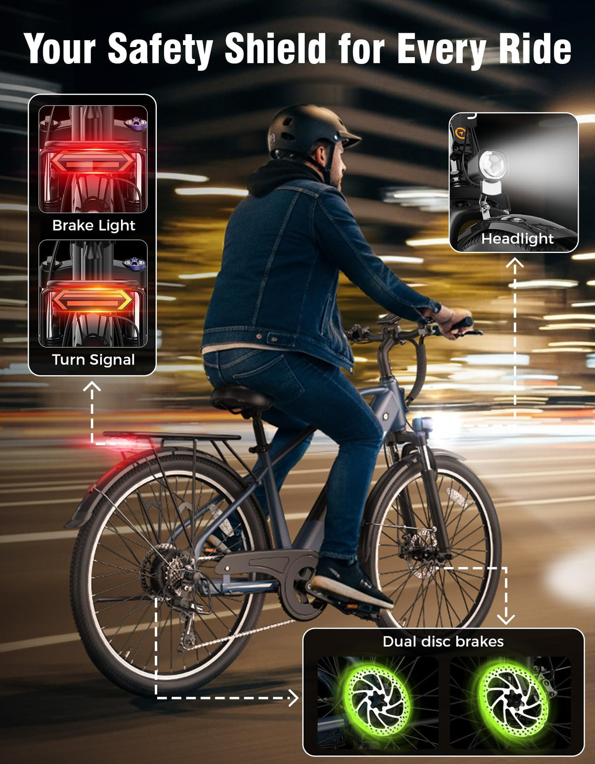 Jasion Roamer Electric Bike for Adults, 26