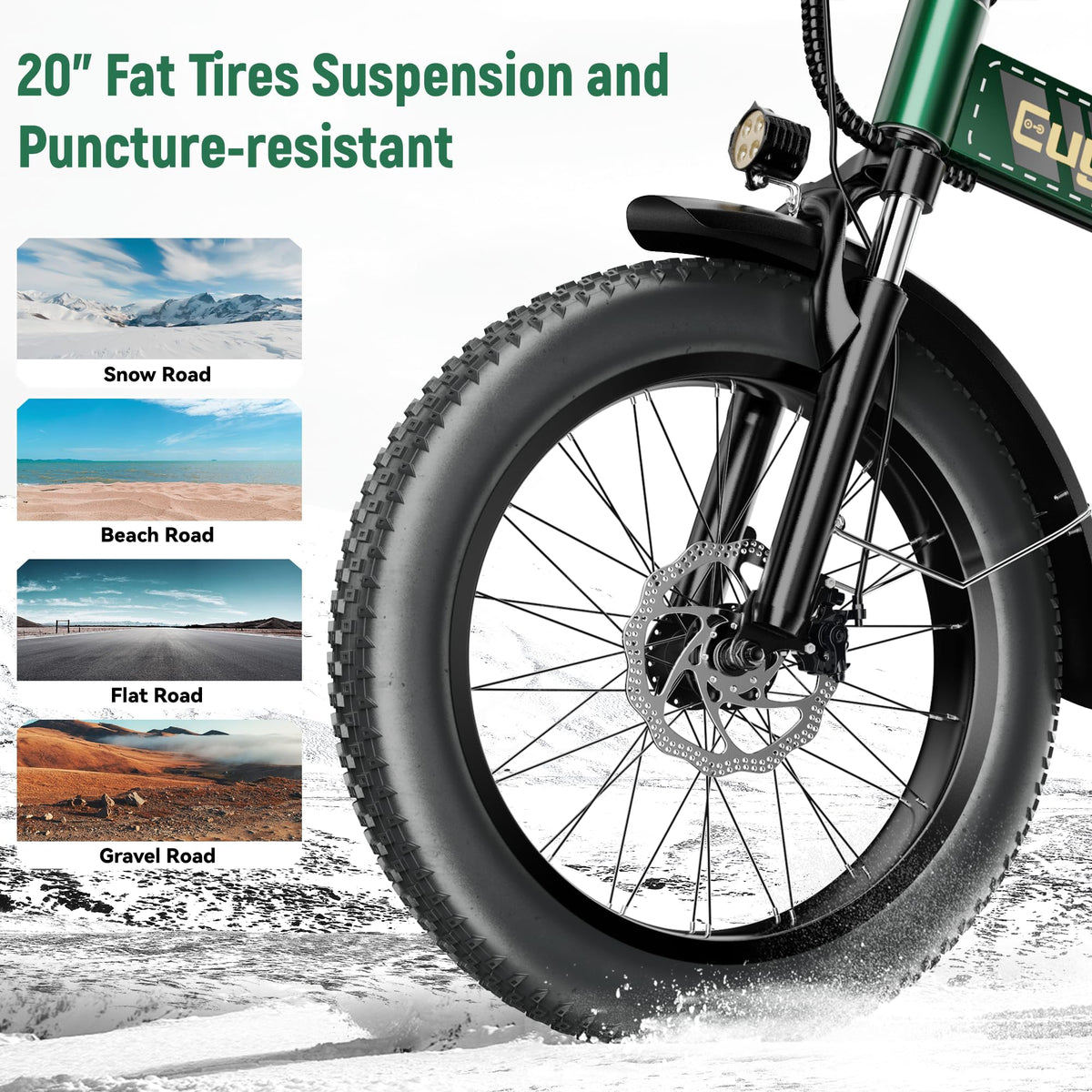 EUYBIKE Foldable Electric Bike for Adults, 48V 20Ah Removable Lithium Battery up to 80Miles, 20
