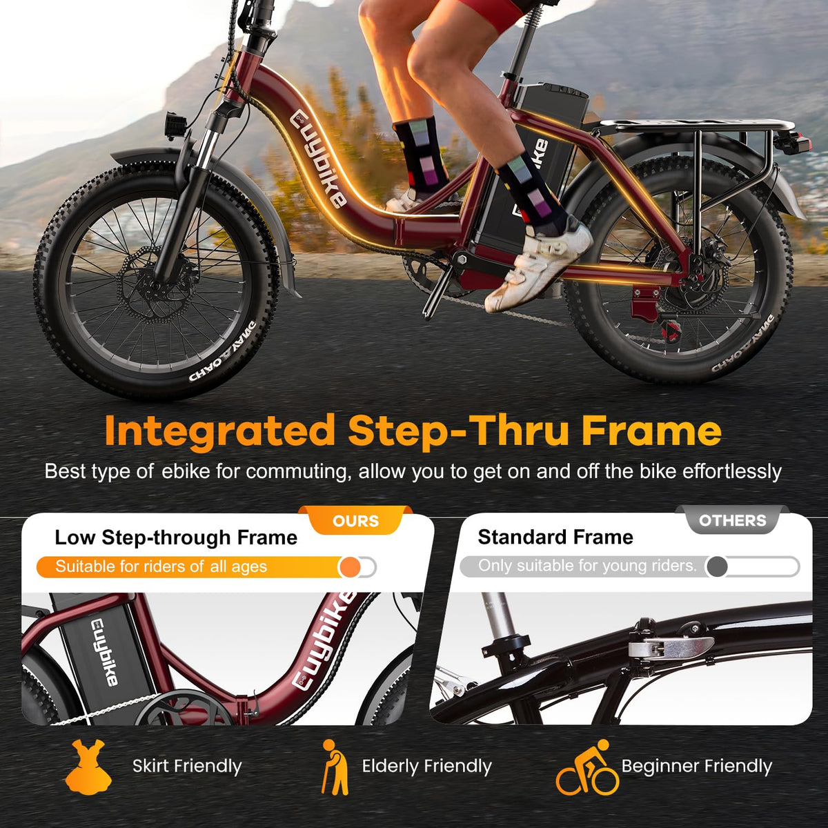 Folding Electric Bike for Adults with Peak 1000W Motor, 48V 20AH Battery up to 80 Miles, 20