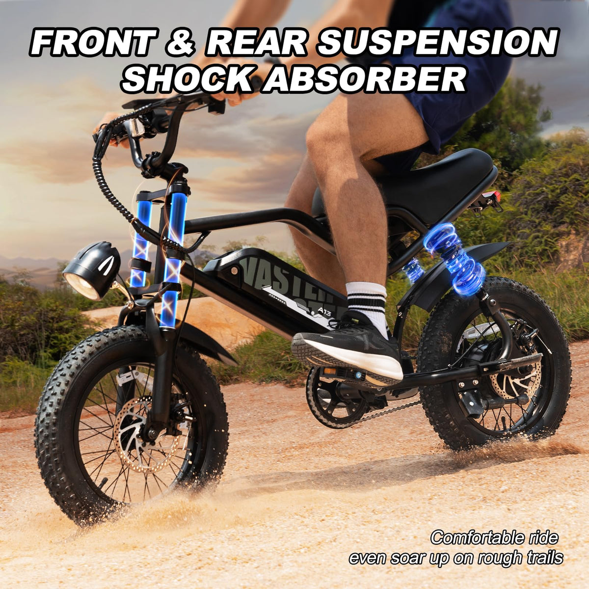 Electric Bike for Adults, A13 1000W Peak 16'' E-Bike, 20MPH Speed &45 Miles