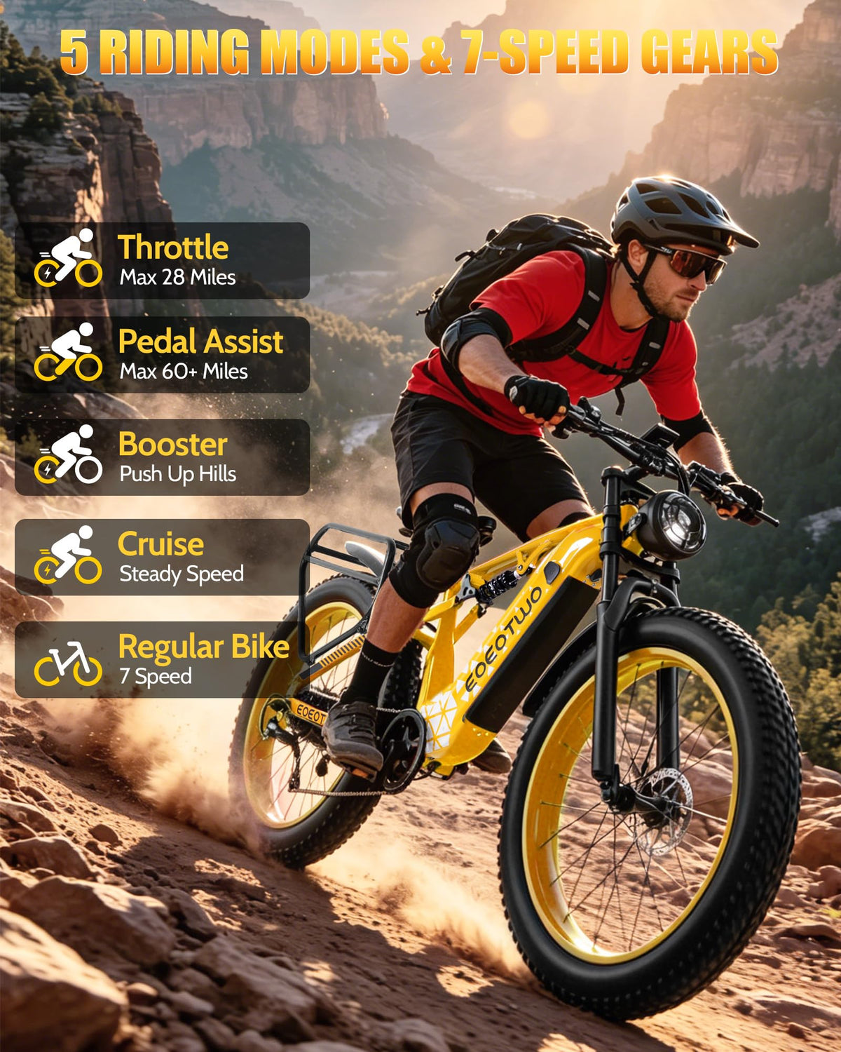 Electric Bike, 1500W Peak 28+ MPH 26