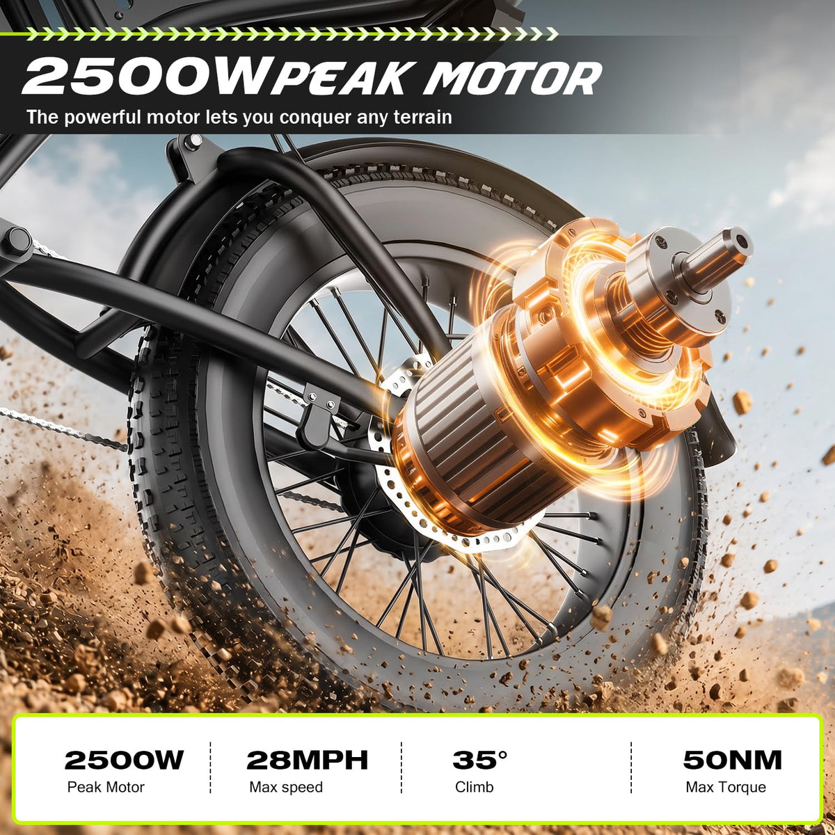 ASKGO Electric Bike for Adults Teens, 2500W Peak, 28/36 Mph & 65 Miles, 16/20