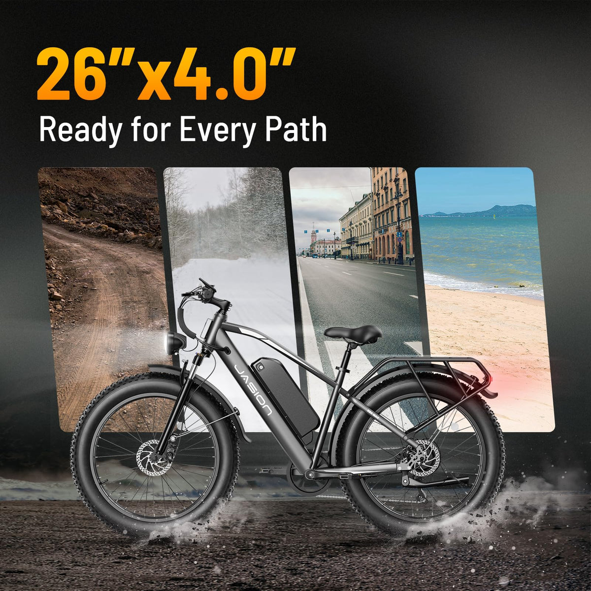 Jasion EB5 MAX Electric Bike for Adults with 2000W Peak Motor, 48V 15Ah (720Wh) Battery Electric Mountain Bike