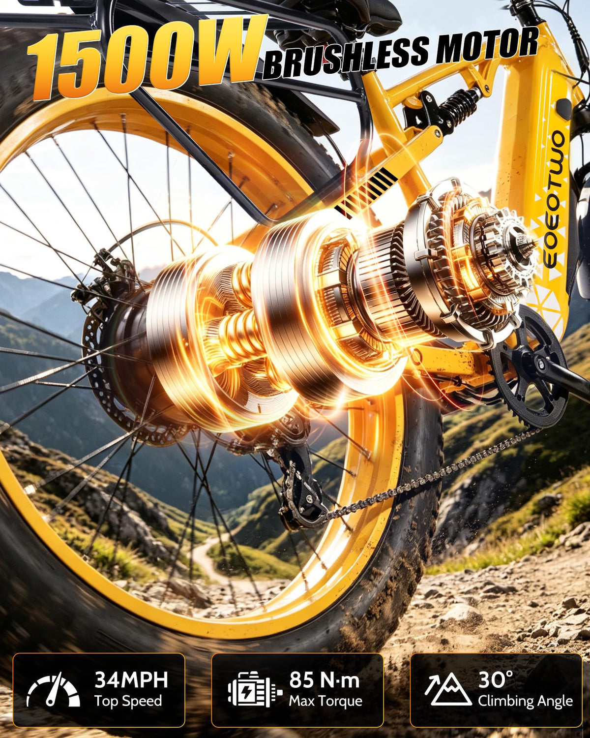 Electric Bike, 1500W Peak 28+ MPH 26