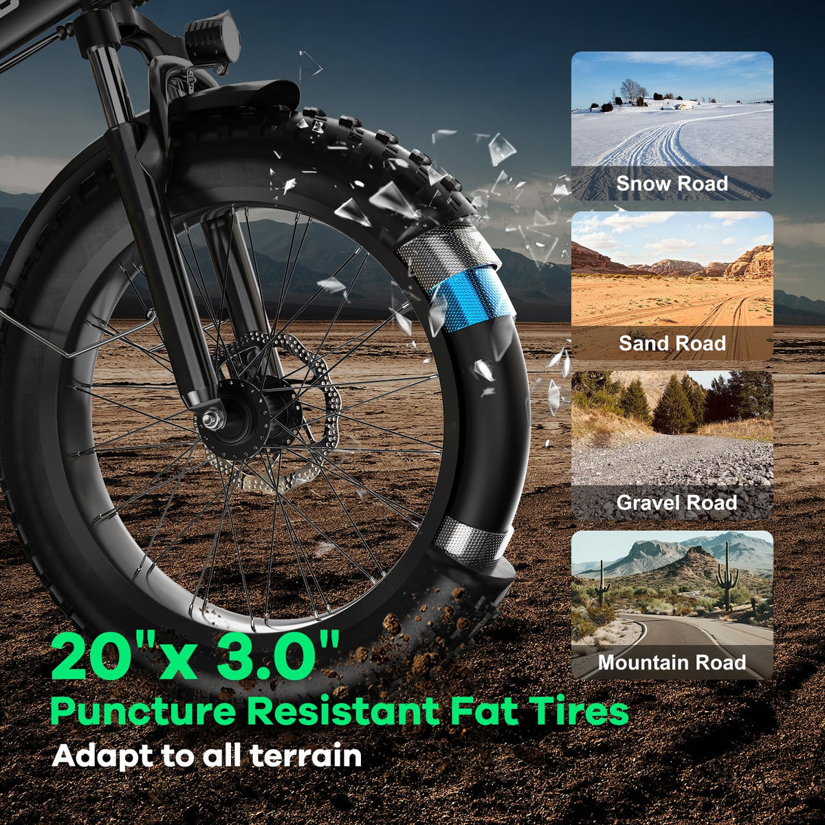 EUYBIKE Foldable Electric Bike for Adults, 48V 20Ah Removable Battery up to 80Miles, 20