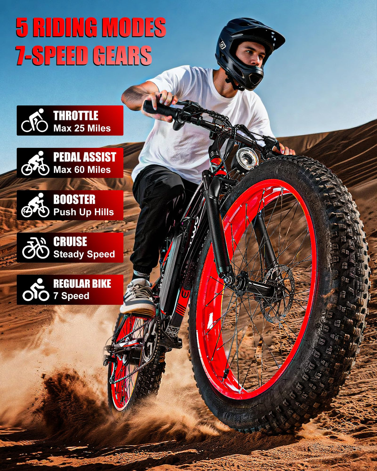 EOEOTWO Electric Bike for Adults, 1500W Peak E-Bikes, 26