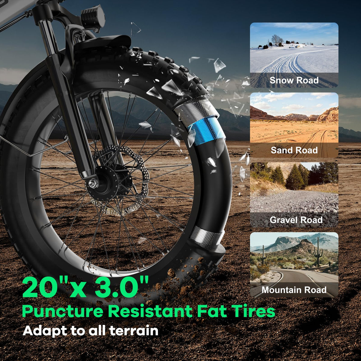 EUYBIKE Foldable Electric Bike for Adults, 48V 20Ah Removable Battery up to 80Miles, 20